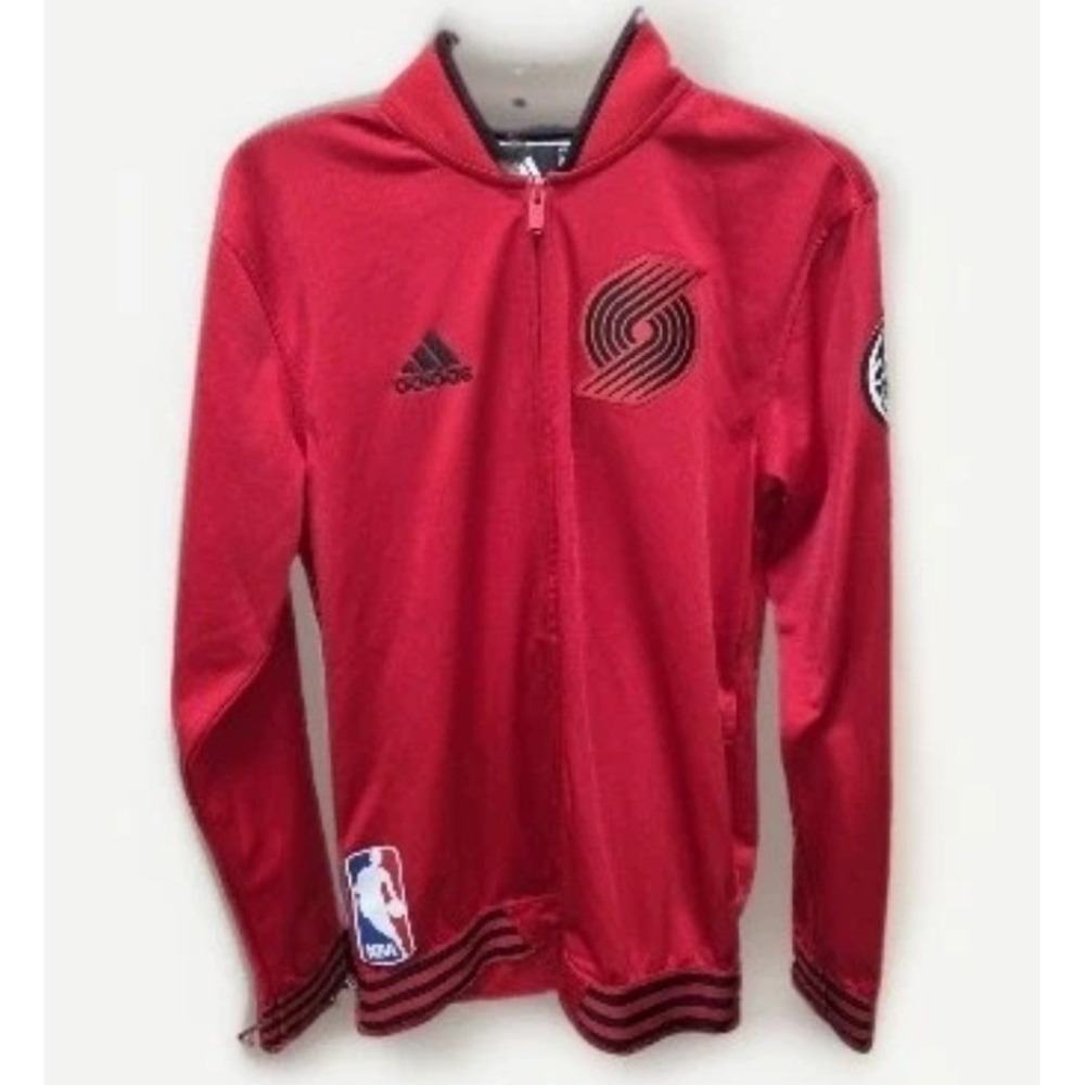 Adidas NBA Portland Trail Blazers Full Zip Warm Up Track Jacket Red Mens Small